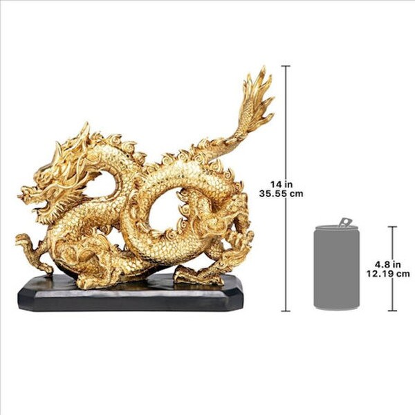 Golden Dragon Asian Statue